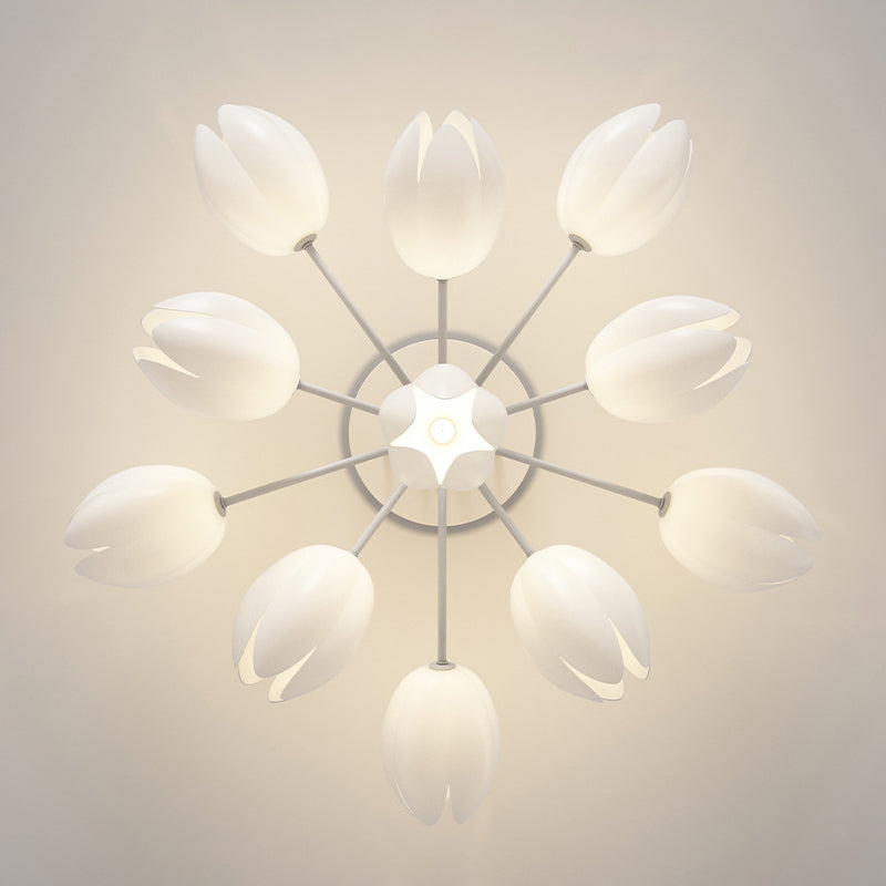 Contemporary Semi Flush Light White Ceiling Lamp for Living Room