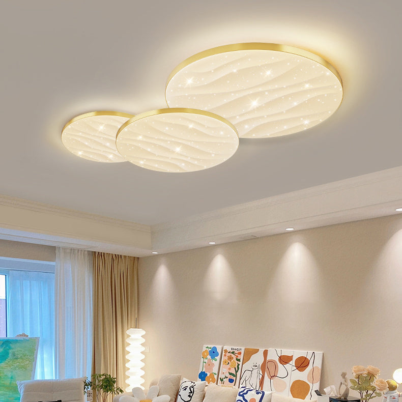 Contemporary Flush Mount 3-Light Ceiling Mounted Fixture with Acrylic for Living Room