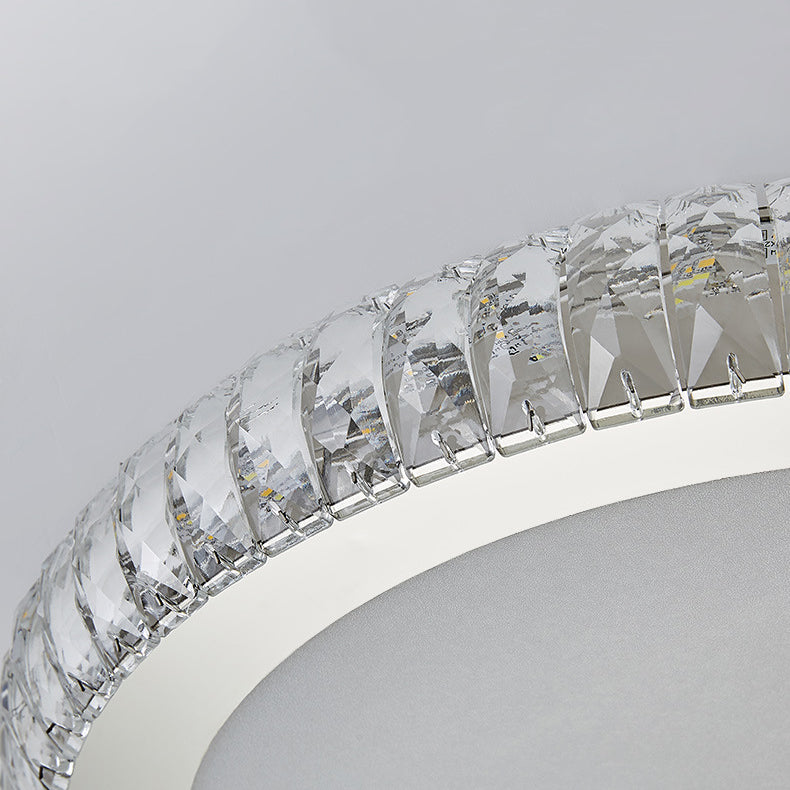Circular Flush Mount Lighting Modern Crystal 1 Light Flush Light Fixture