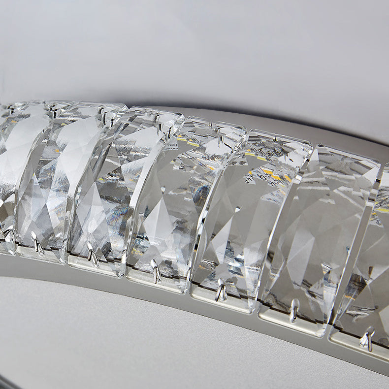 Circular Flush Mount Lighting Modern Crystal 1 Light Flush Light Fixture