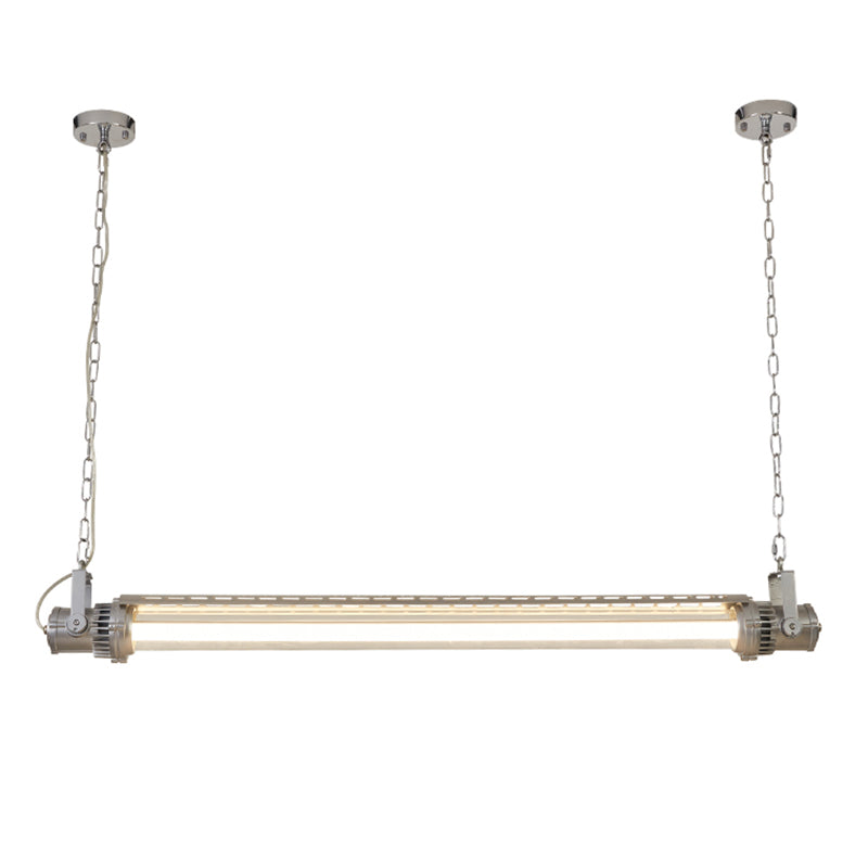 Modern Metal Ceiling Light Tube Shape Island Light with Acrylic Shade for Living Room