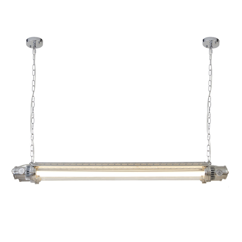 Modern Metal Ceiling Light Tube Shape Island Light with Acrylic Shade for Living Room