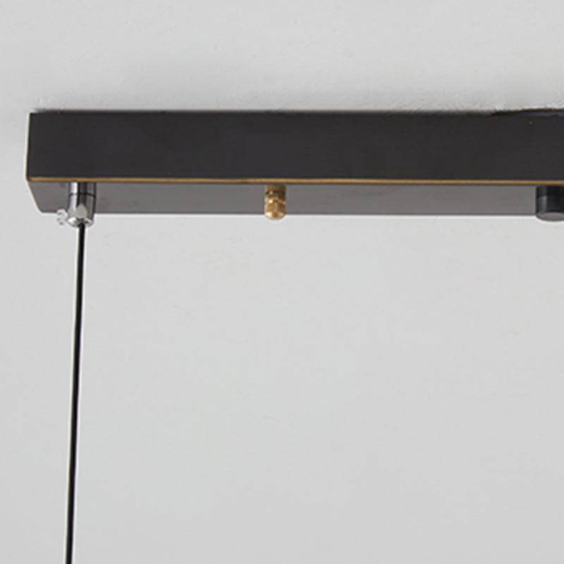 Modern Metal Pendant Light Persimmon Shape Island Light with Glass Shade for Living Room