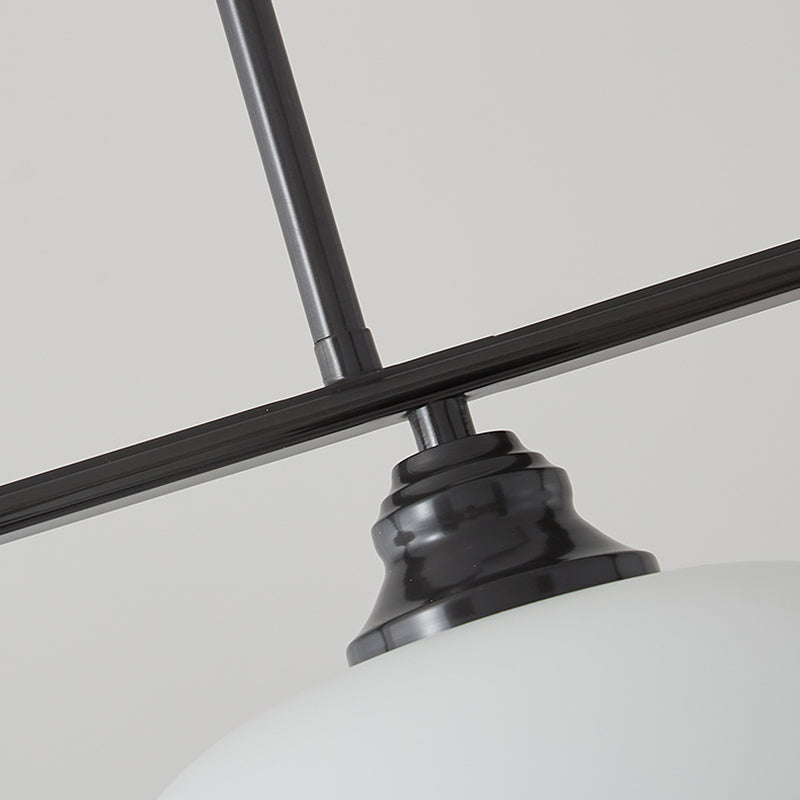 Modern Metal Pendant Light Persimmon Shape Island Light with Glass Shade for Living Room