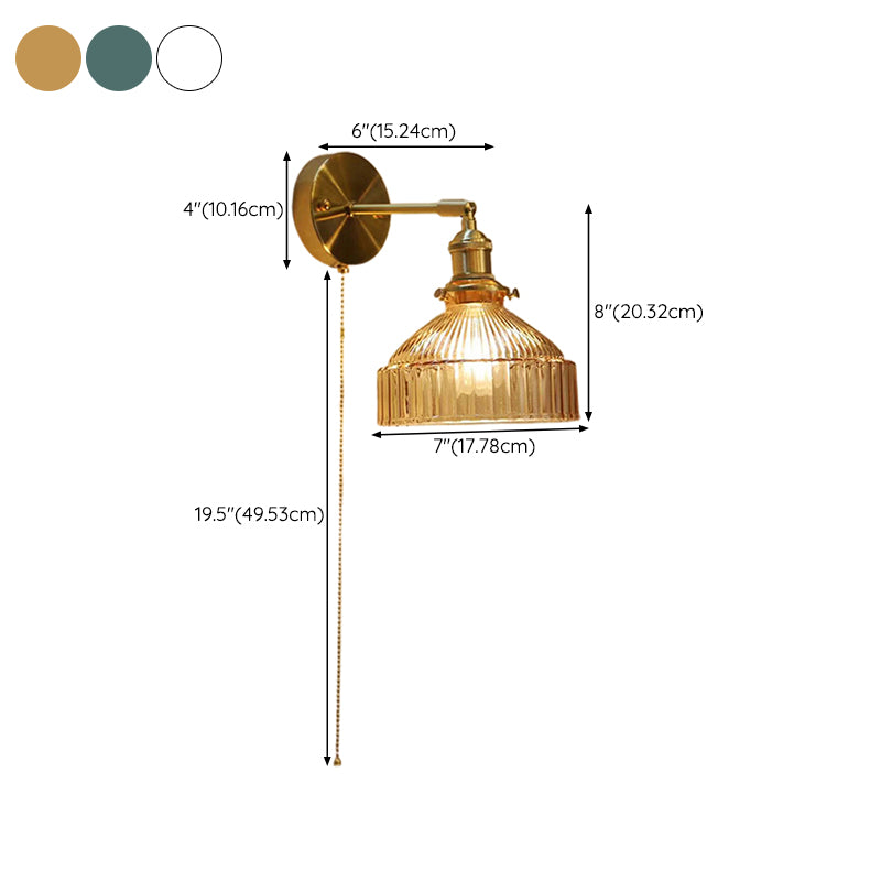 Metal Modern Wall Sconce Geometric Shape Vanity Lamp with Glass Shade for Bathroom