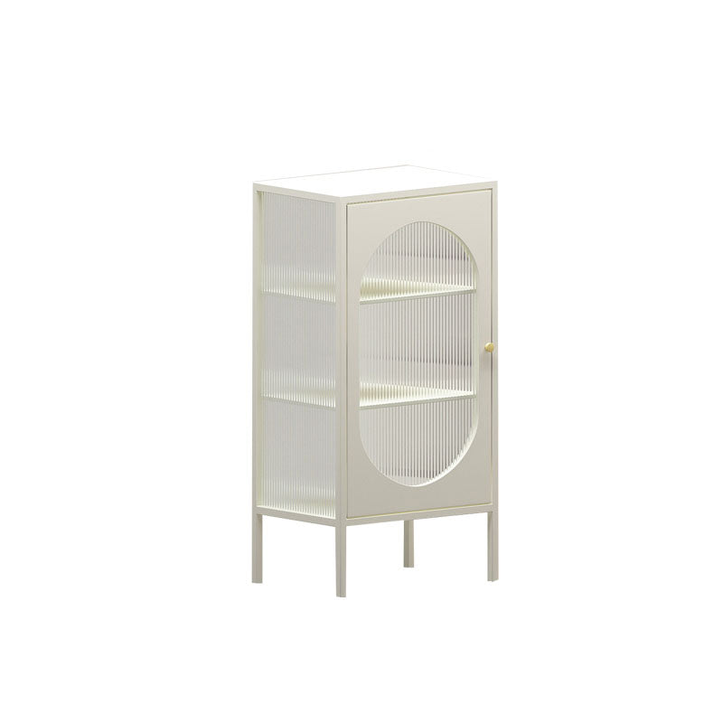 Modern Metal Curio Cabinet Glass Doors Buffet Cabinet for Dining Room