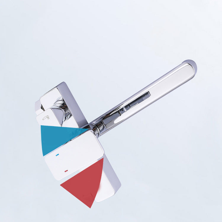 Chrome Polished Bathroom Faucet Wall Mount Swivel Spout with Handheld Shower