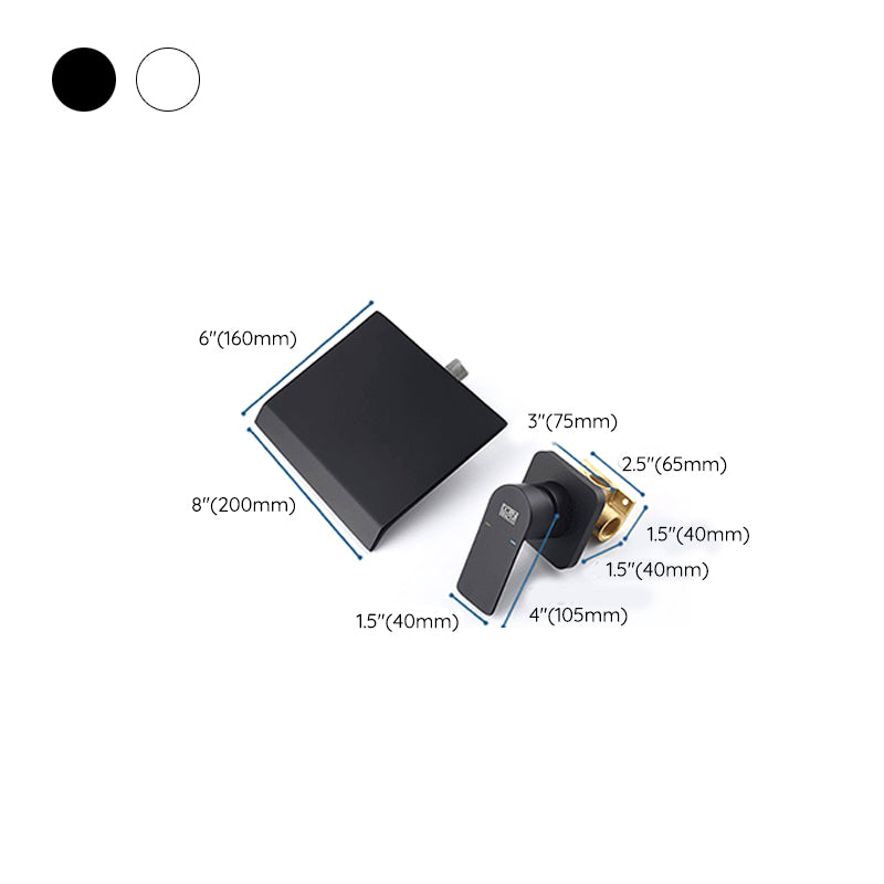 Fixed Roman Tub Faucet Trim Single Handle Wall Mounted Waterfall Tub Filler