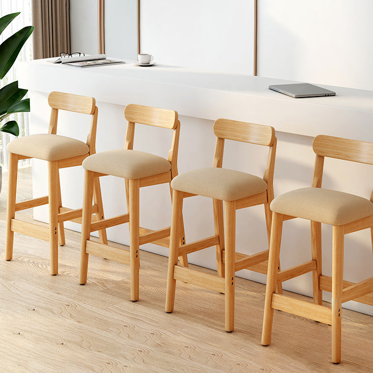 Solid Wood Bar Stool Backrest Upholstered Bar Stools for Dining Room