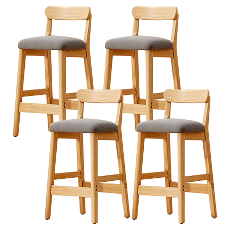 Solid Wood Bar Stool Backrest Upholstered Bar Stools for Dining Room