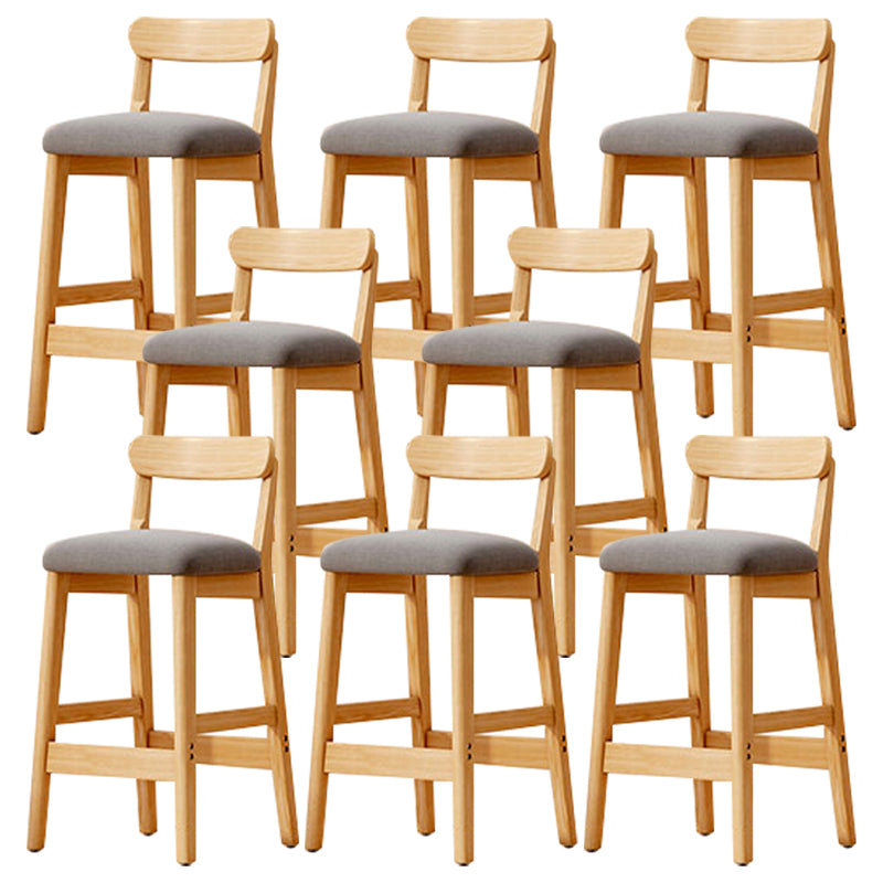 Solid Wood Bar Stool Backrest Upholstered Bar Stools for Dining Room