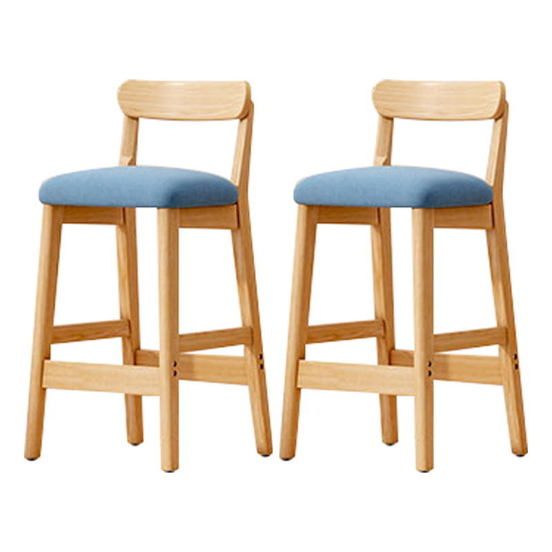 Solid Wood Bar Stool Backrest Upholstered Bar Stools for Dining Room