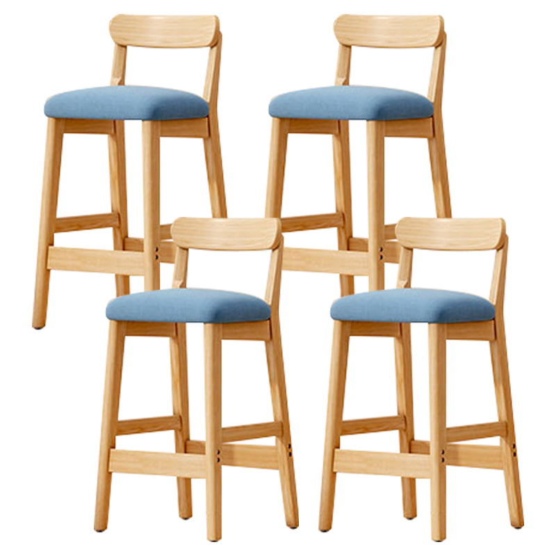 Solid Wood Bar Stool Backrest Upholstered Bar Stools for Dining Room