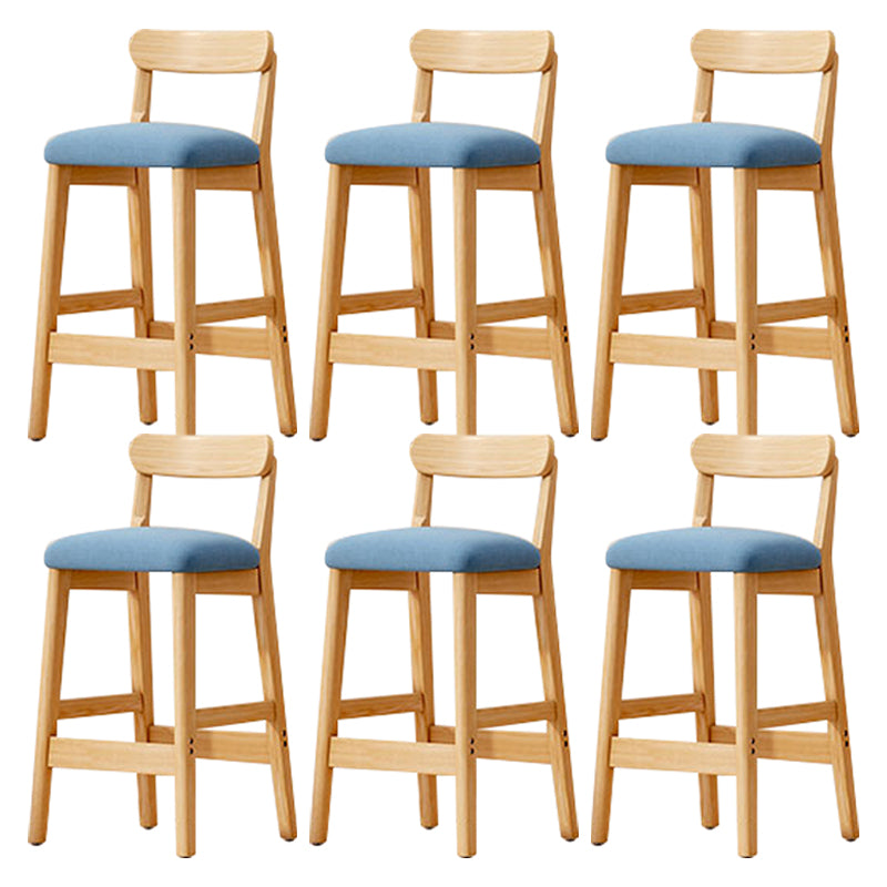 Solid Wood Bar Stool Backrest Upholstered Bar Stools for Dining Room