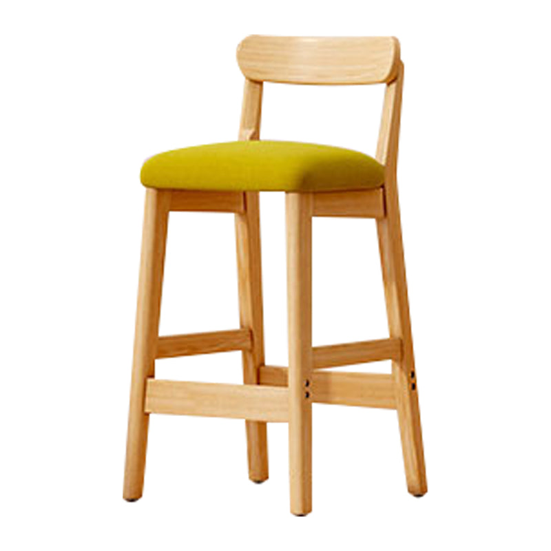 Solid Wood Bar Stool Backrest Upholstered Bar Stools for Dining Room