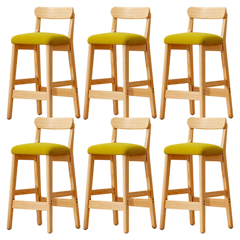 Solid Wood Bar Stool Backrest Upholstered Bar Stools for Dining Room