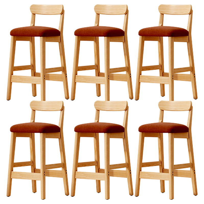 Solid Wood Bar Stool Backrest Upholstered Bar Stools for Dining Room