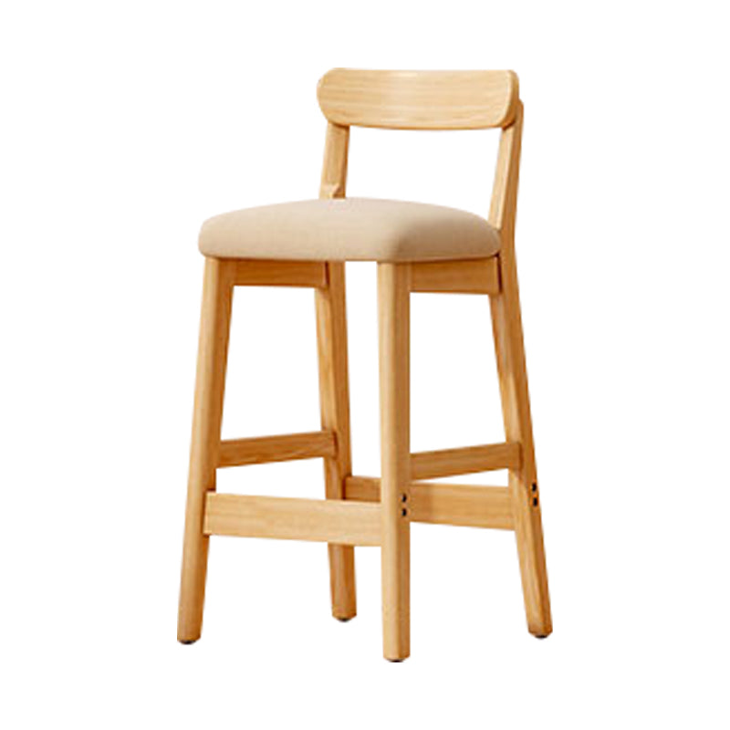 Solid Wood Bar Stool Backrest Upholstered Bar Stools for Dining Room