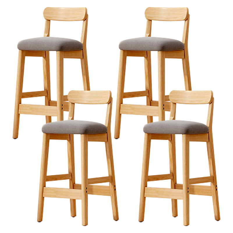 Solid Wood Bar Stool Backrest Upholstered Bar Stools for Dining Room