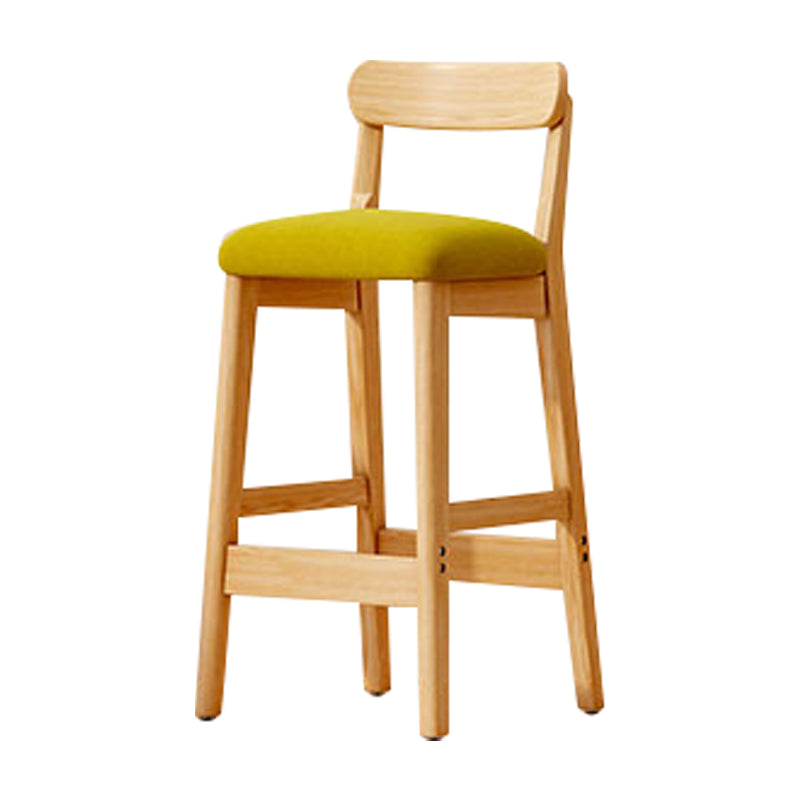 Solid Wood Bar Stool Backrest Upholstered Bar Stools for Dining Room