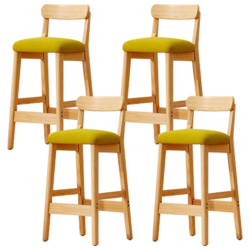 Solid Wood Bar Stool Backrest Upholstered Bar Stools for Dining Room