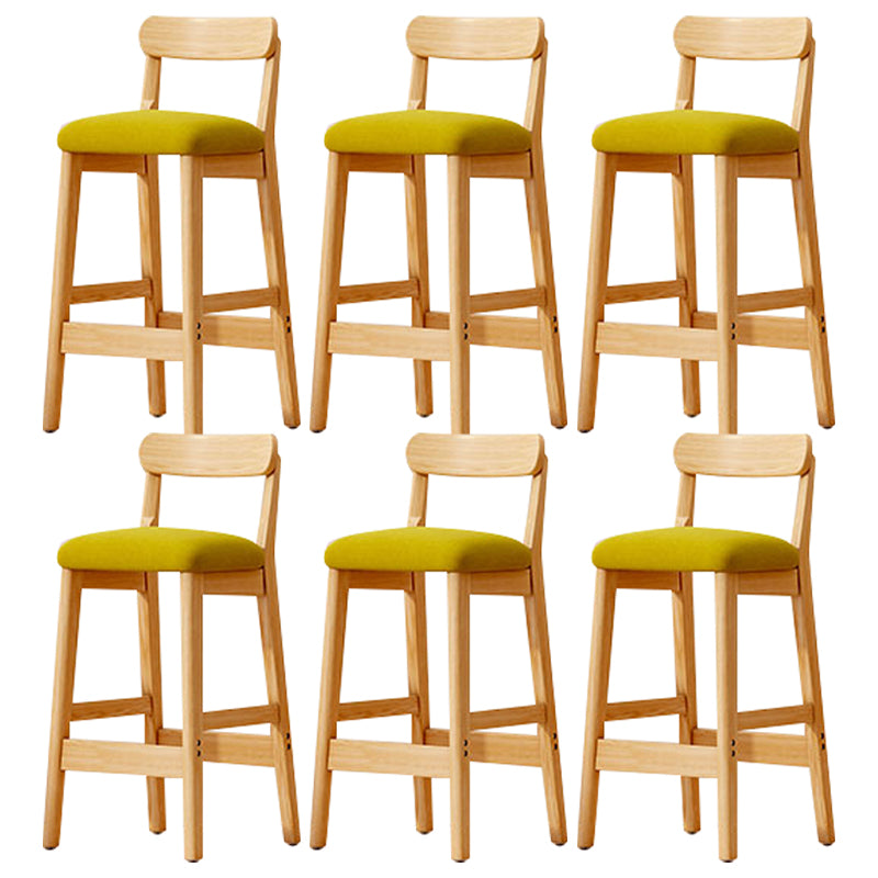 Solid Wood Bar Stool Backrest Upholstered Bar Stools for Dining Room