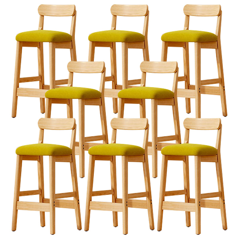 Solid Wood Bar Stool Backrest Upholstered Bar Stools for Dining Room