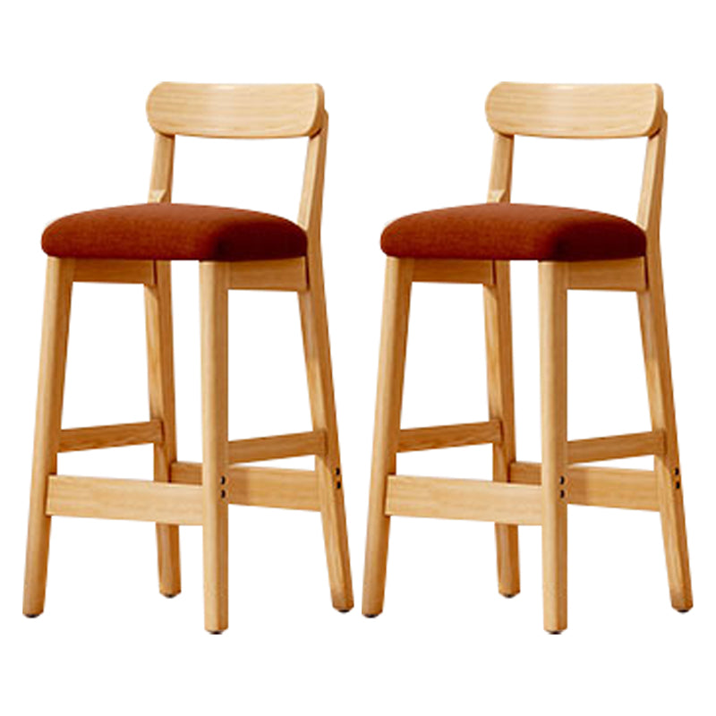 Solid Wood Bar Stool Backrest Upholstered Bar Stools for Dining Room