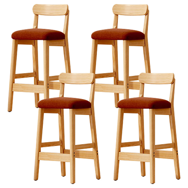 Solid Wood Bar Stool Backrest Upholstered Bar Stools for Dining Room