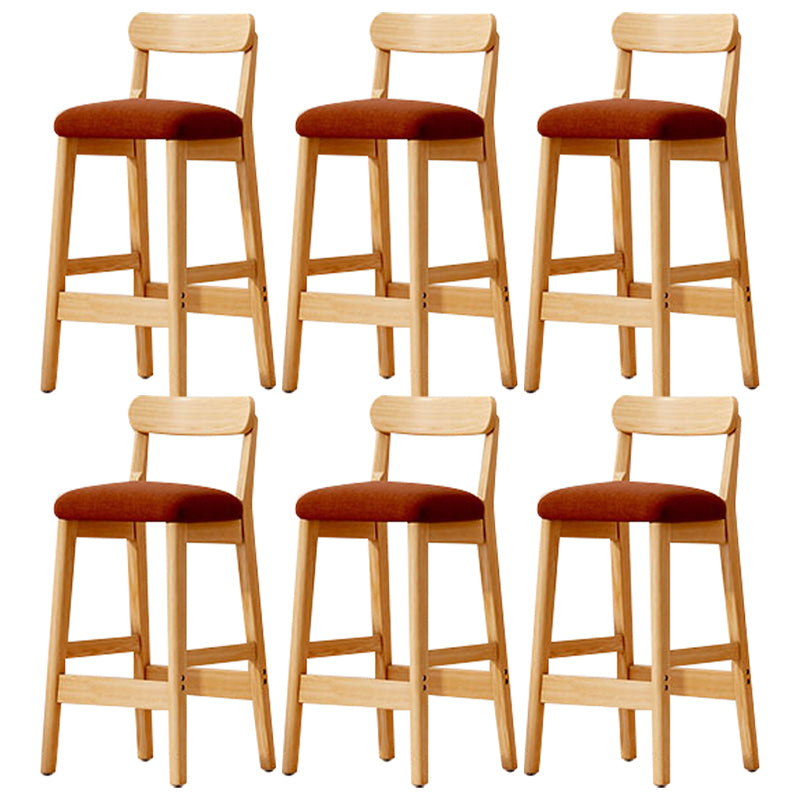 Solid Wood Bar Stool Backrest Upholstered Bar Stools for Dining Room