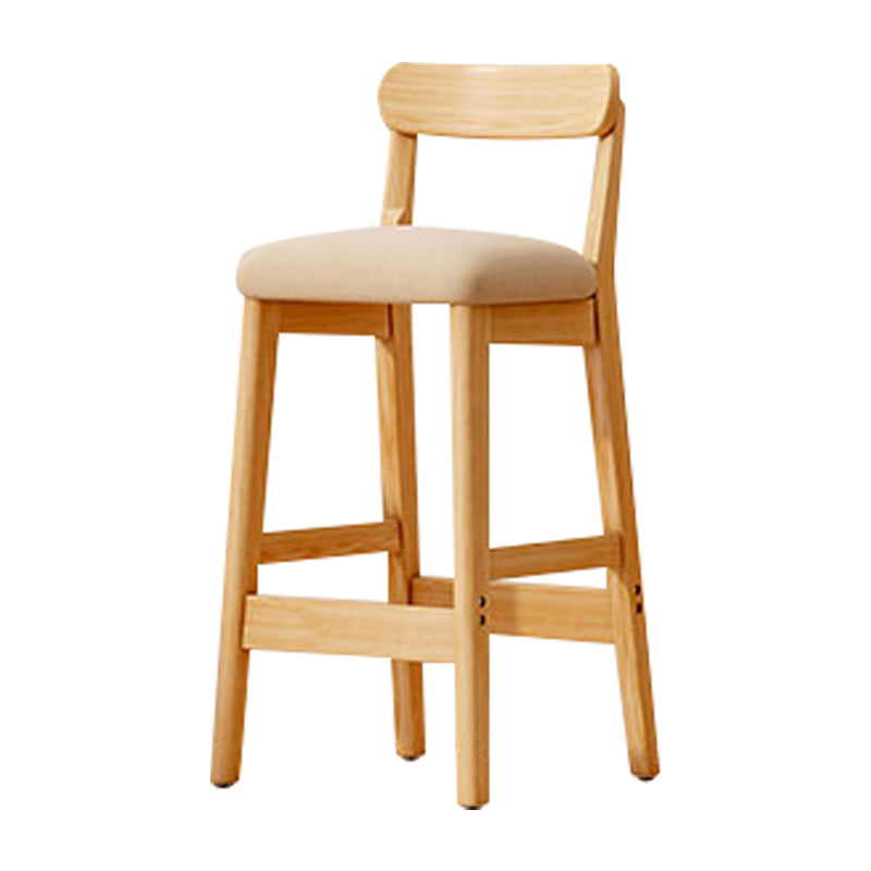 Solid Wood Bar Stool Backrest Upholstered Bar Stools for Dining Room