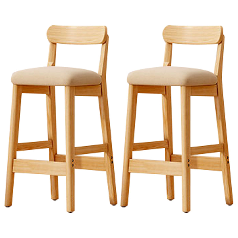 Solid Wood Bar Stool Backrest Upholstered Bar Stools for Dining Room