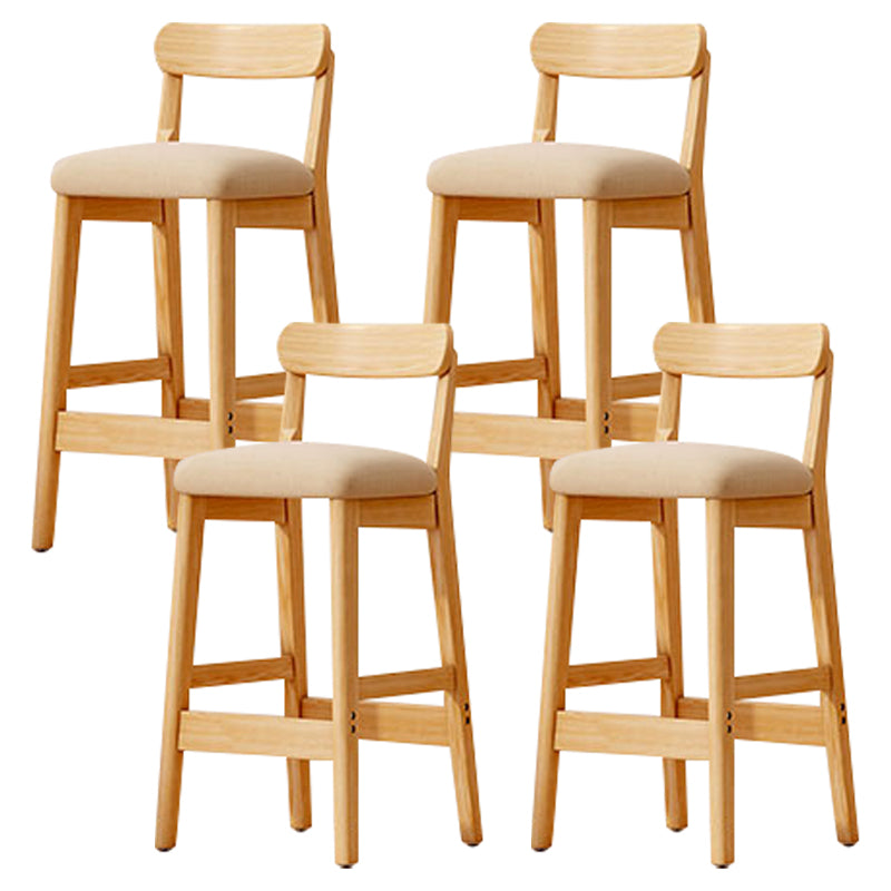 Solid Wood Bar Stool Backrest Upholstered Bar Stools for Dining Room