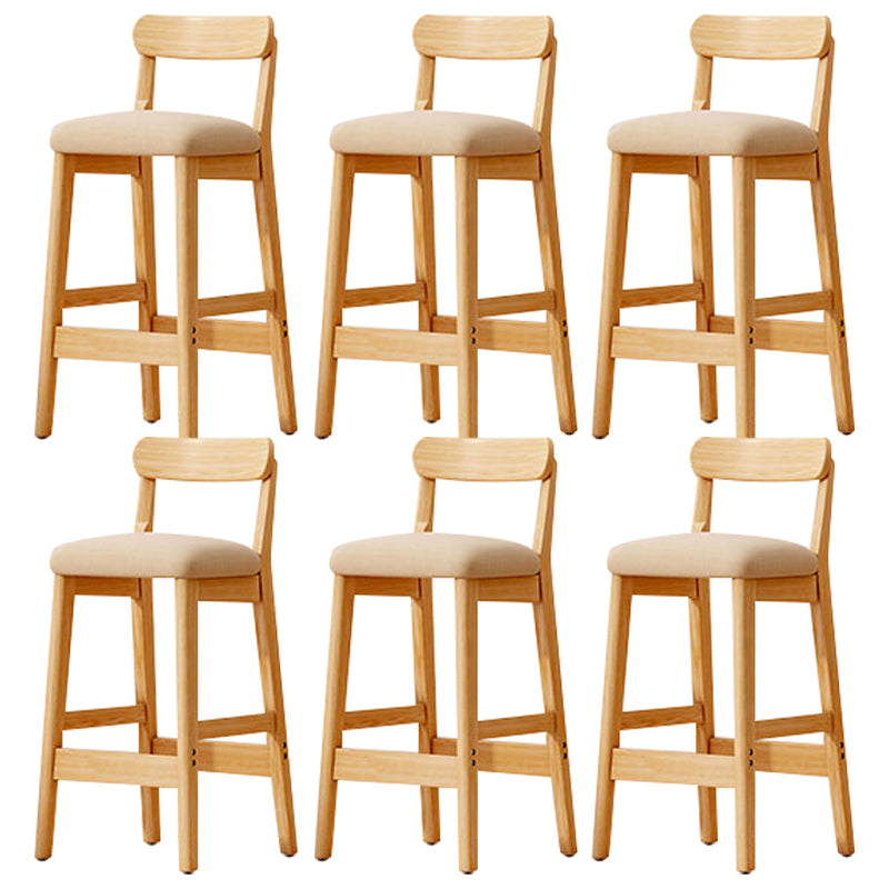 Solid Wood Bar Stool Backrest Upholstered Bar Stools for Dining Room