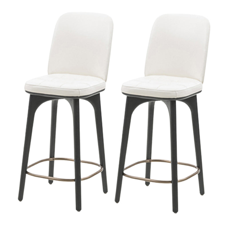 Modern Style Bar Stool Leather Backrest Bar Stools with Wooden Base