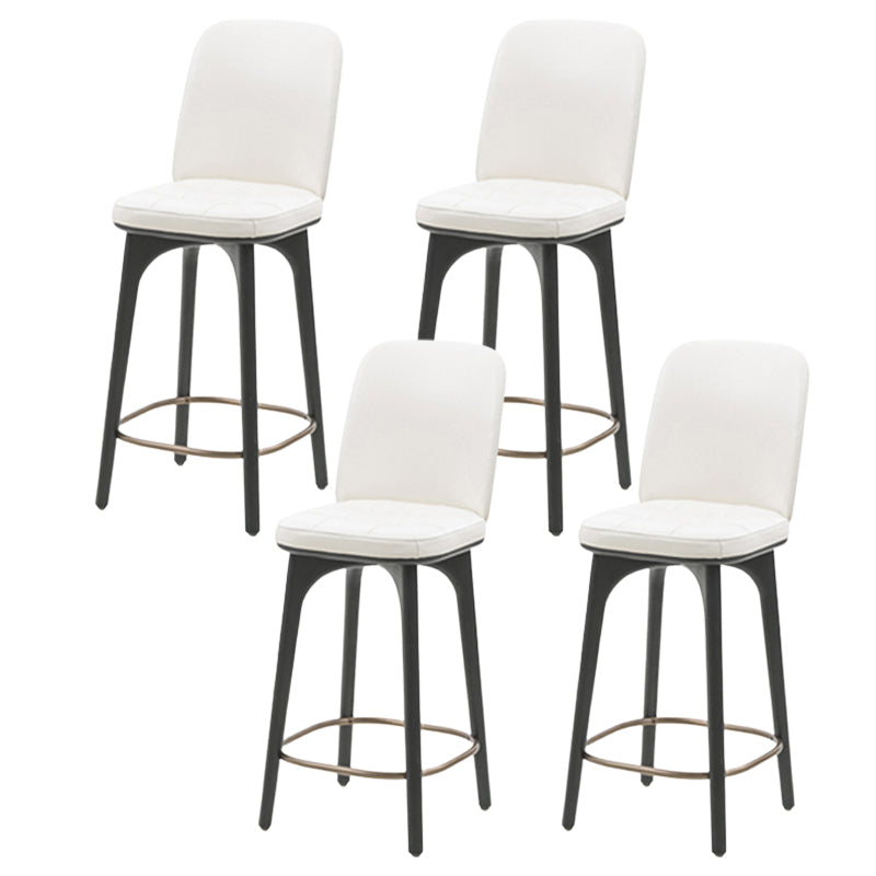 Modern Style Bar Stool Leather Backrest Bar Stools with Wooden Base