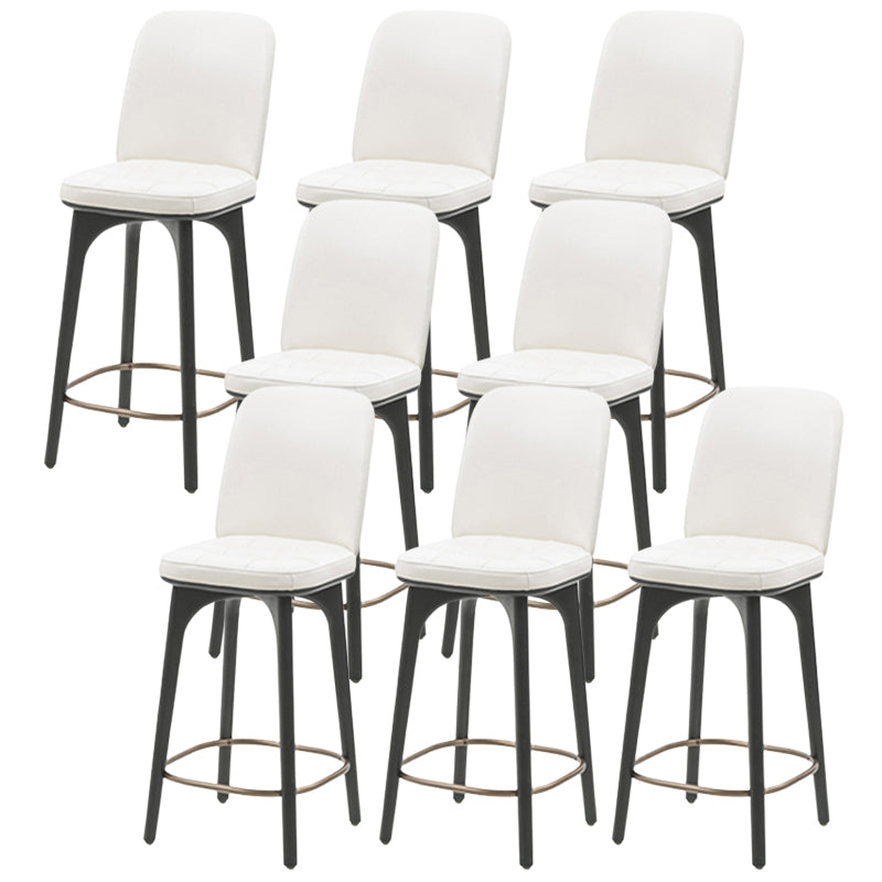 Modern Style Bar Stool Leather Backrest Bar Stools with Wooden Base