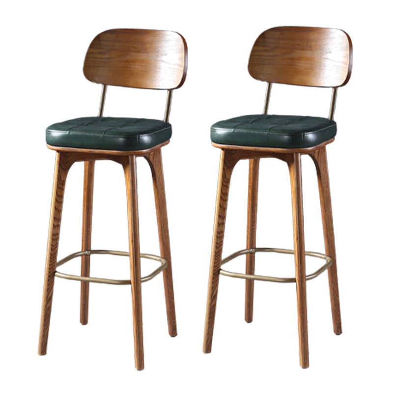 Modern Style Bar Stool Leather Backrest Bar Stools with Wooden Base