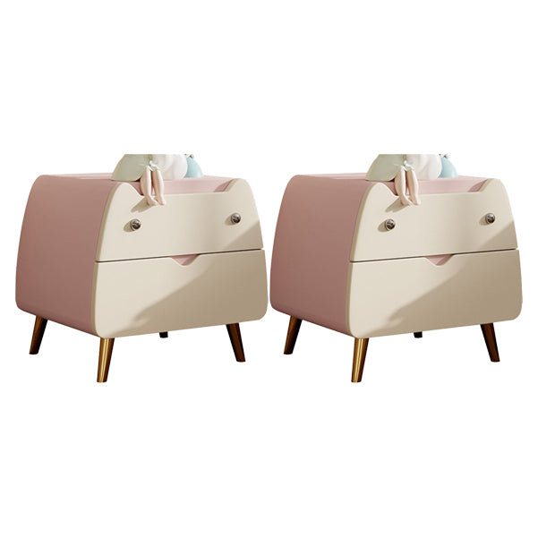Modern Pine Kids Nightstand Flat Top Nightstands with Drawers