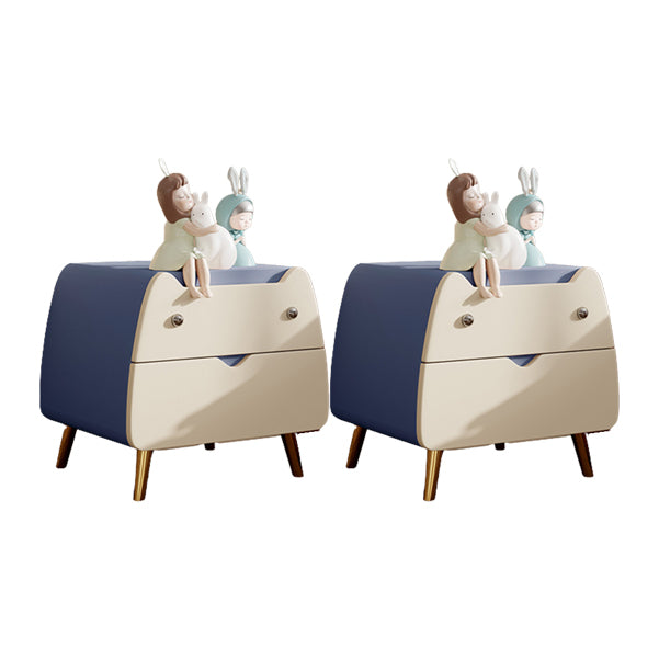 Modern Pine Kids Nightstand Flat Top Nightstands with Drawers