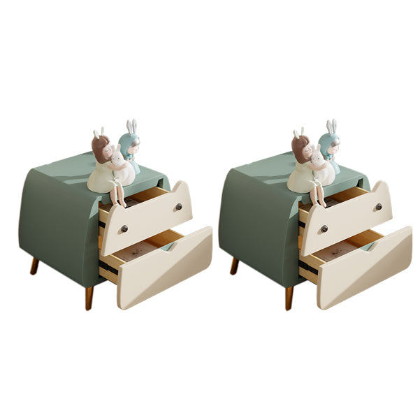 Modern Pine Kids Nightstand Flat Top Nightstands with Drawers