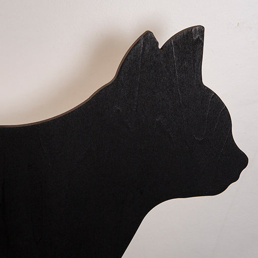 Kitten Kid Bedroom Hallway Sconce Light Wood Animal LED Wall Sconce in Black Finish