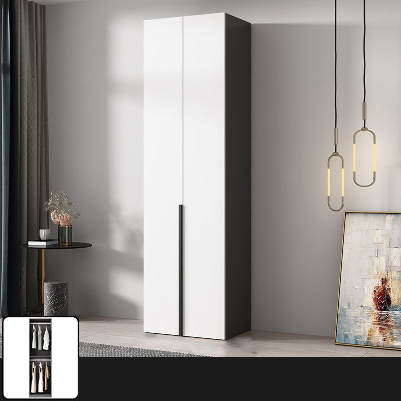 Artificial Wood Coat Locker White Kids Closet with Sliding Barn Door
