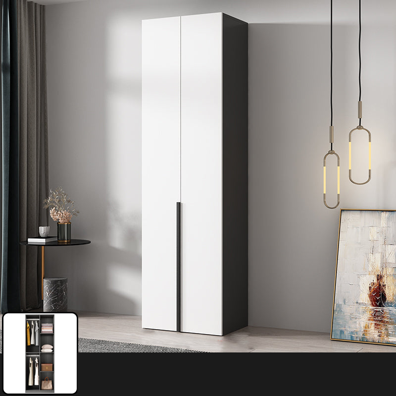 Artificial Wood Coat Locker White Kids Closet with Sliding Barn Door