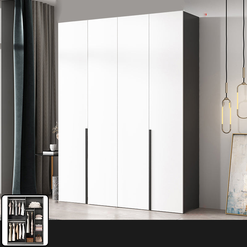Artificial Wood Coat Locker White Kids Closet with Sliding Barn Door