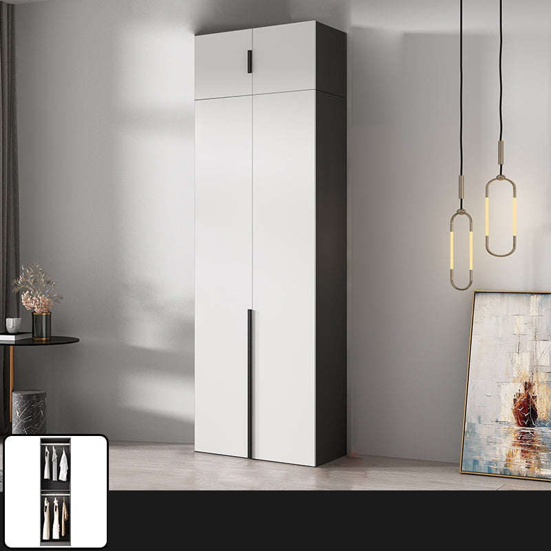 Artificial Wood Coat Locker White Kids Closet with Sliding Barn Door