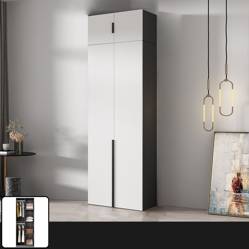 Artificial Wood Coat Locker White Kids Closet with Sliding Barn Door
