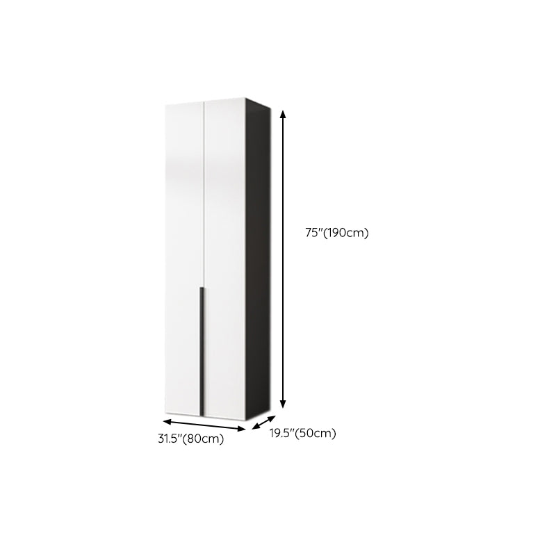 Artificial Wood Coat Locker White Kids Closet with Sliding Barn Door
