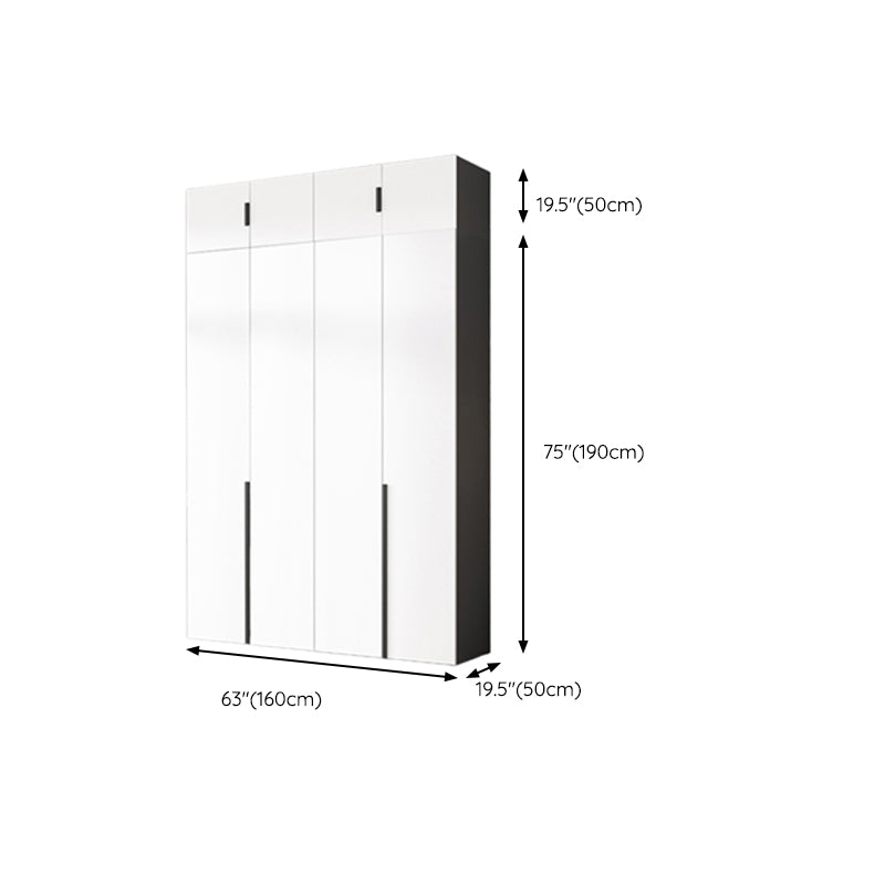 Artificial Wood Coat Locker White Kids Closet with Sliding Barn Door