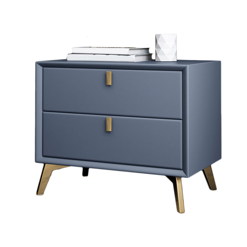 2 Drawers Accent Table Nightstand Contemporary Night Table for Home
